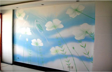 新晃画墙绘怎么画好白云的蓬松感？