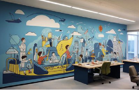 新晃办公室墙绘的特点。